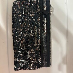 Victoria's Secret Black and Silver Sequin Wristlet